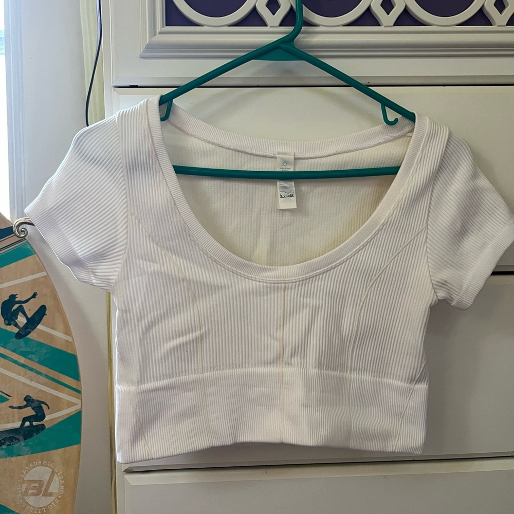 Aerie: Offline White Ribbed Women's Top